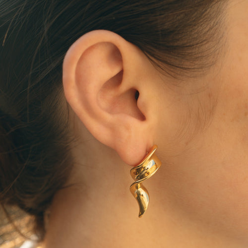 Boucles d'oreilles acier inoxydable torsadées 