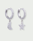 Boucles D'Oreilles Dormeuses Céleste - Blanc