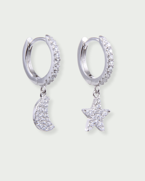 Boucles D'Oreilles Dormeuses Céleste - Blanc