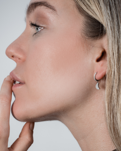 Boucles D'Oreilles Dormeuses Céleste - Blanc