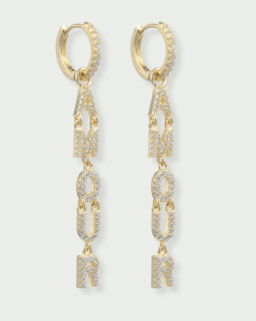 Boucles Pendantes Amour - Doré