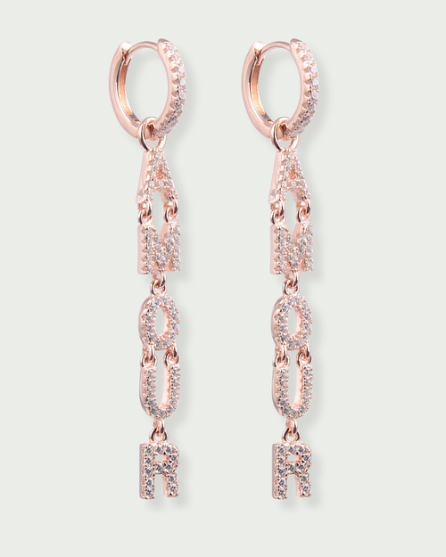 Boucles Pendantes Amour - Rose