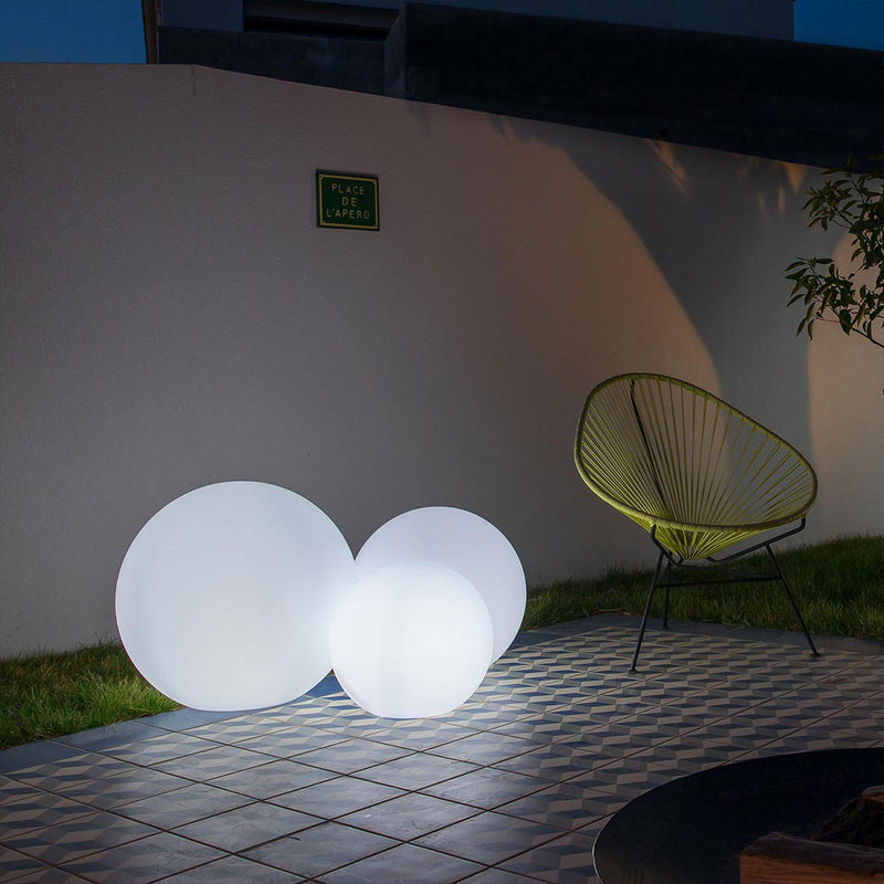Bola de luz cableada para exterior potente iluminación LED blanca BOBBY ∅40cm base E27 - REDDECO.com