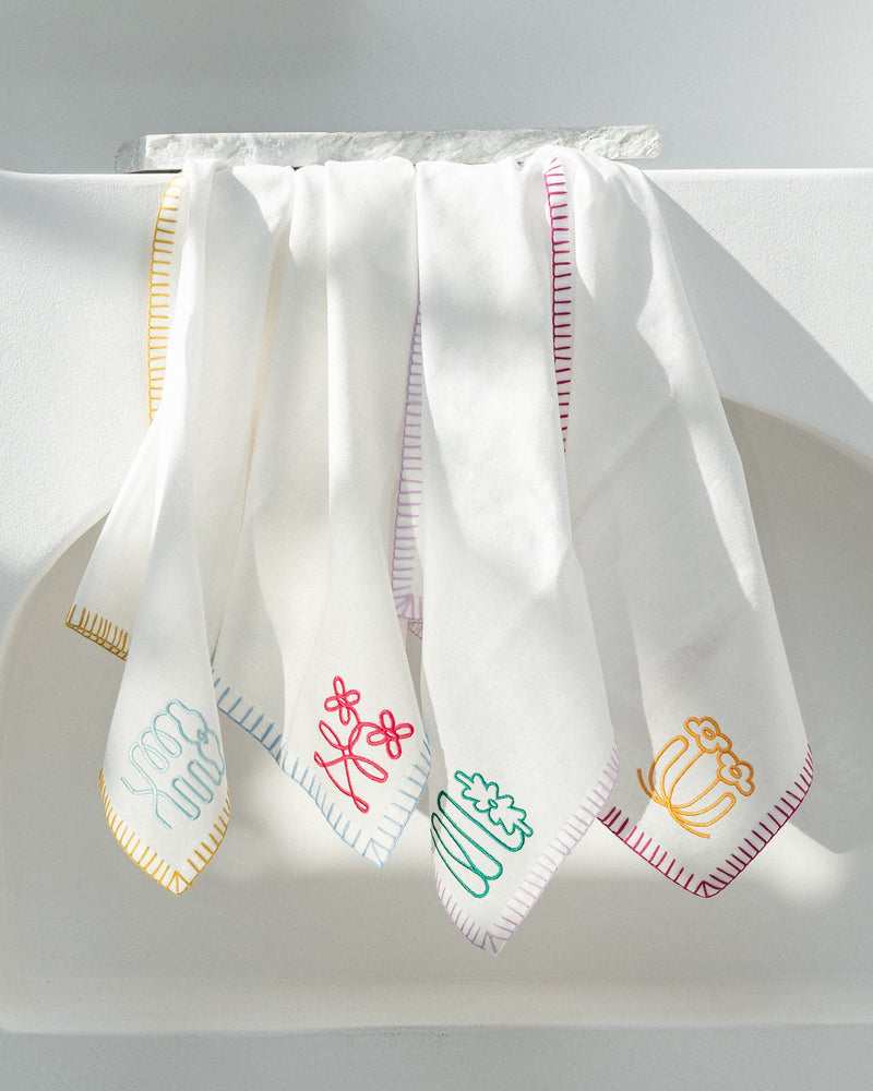 Set De 4 Serviettes Bouquet