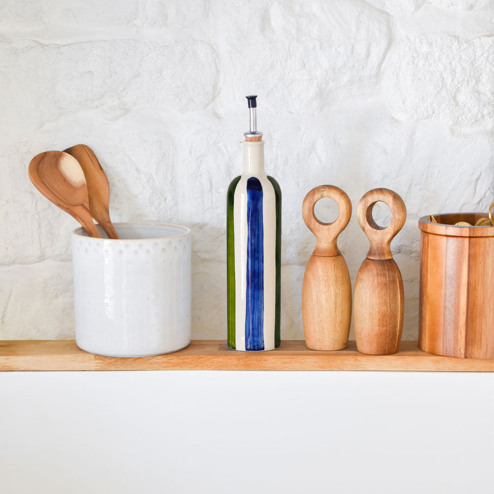 Oil Bottle - Blue & Green Linhas