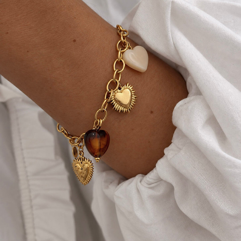 Bracelet Sara - Doré / Marron