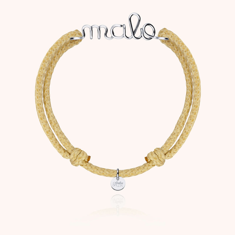 Bracelet Cordon Ciré Personnalisé Homme — gros plan sur le fermoir, argent sterling 925