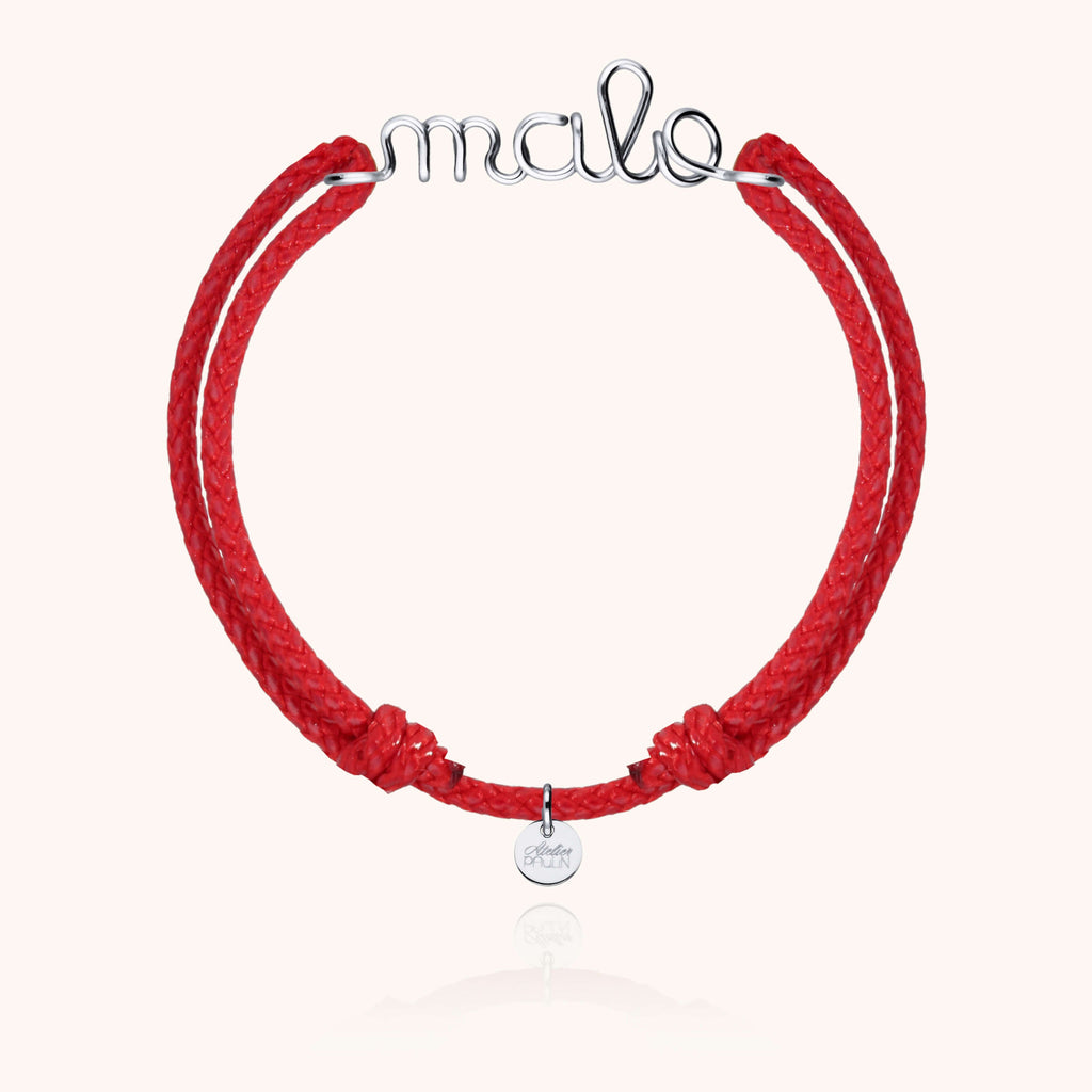 Bracelet Cordon Ciré Personnalisé Homme en argent sterling 925 — expédition sécurisée Paris