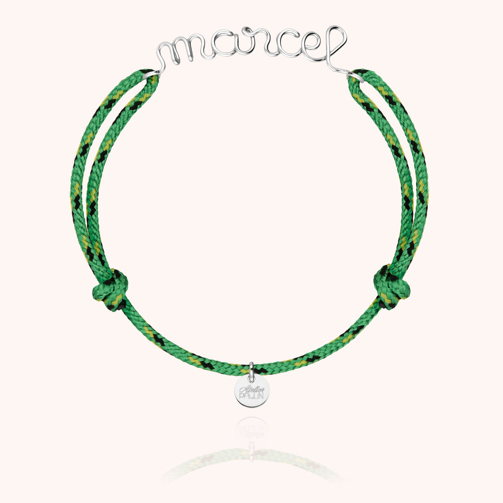 Bracelet Cordon Knot Personnalisé Homme — gros plan sur le fermoir, argent sterling 925