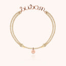 Bracelet Cordon Lurex Personnalisé porté au poignet — or rose laminé livraison express sécurisée