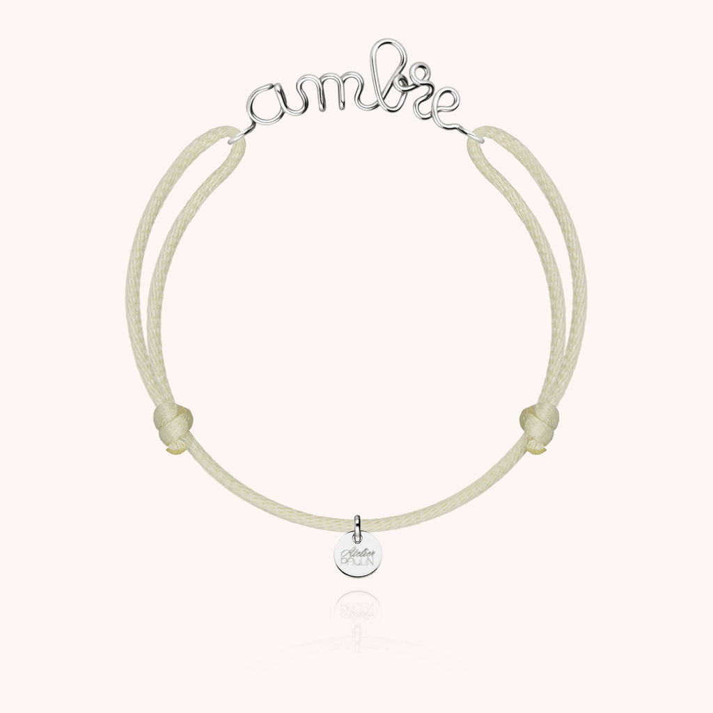 Bracelet Cordon Original Personnalisé — détail façonnage à la main, argent sterling 925