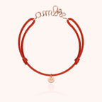 Bracelet Cordon Original Personnalisé porté au poignet — or rose laminé livraison express sécurisée