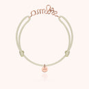 Bracelet Cordon Original Personnalisé — détail façonnage à la main, or rose laminé
