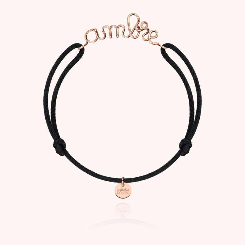 Bracelet Cordon Original Personnalisé en or rose laminé — garantie à vie Atelier Paulin