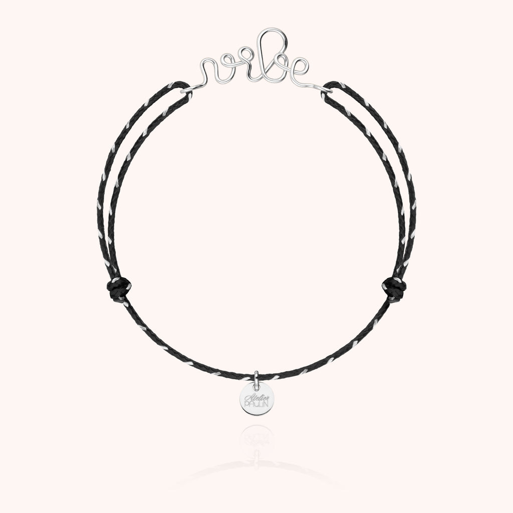 Bracelet Cordon Réfléchissant Personnalisé en argent sterling 925 — fabriqué à la main à Paris