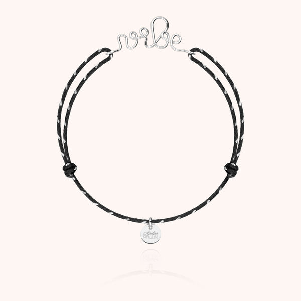 Bracelet Cordon Réfléchissant Personnalisé en argent sterling 925 — fabriqué à la main à Paris