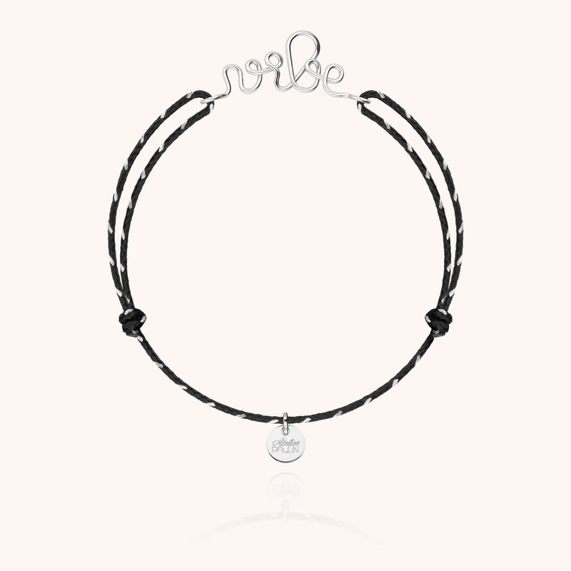 Bracelet Cordon Réfléchissant Personnalisé en argent sterling 925 — fabriqué à la main à Paris