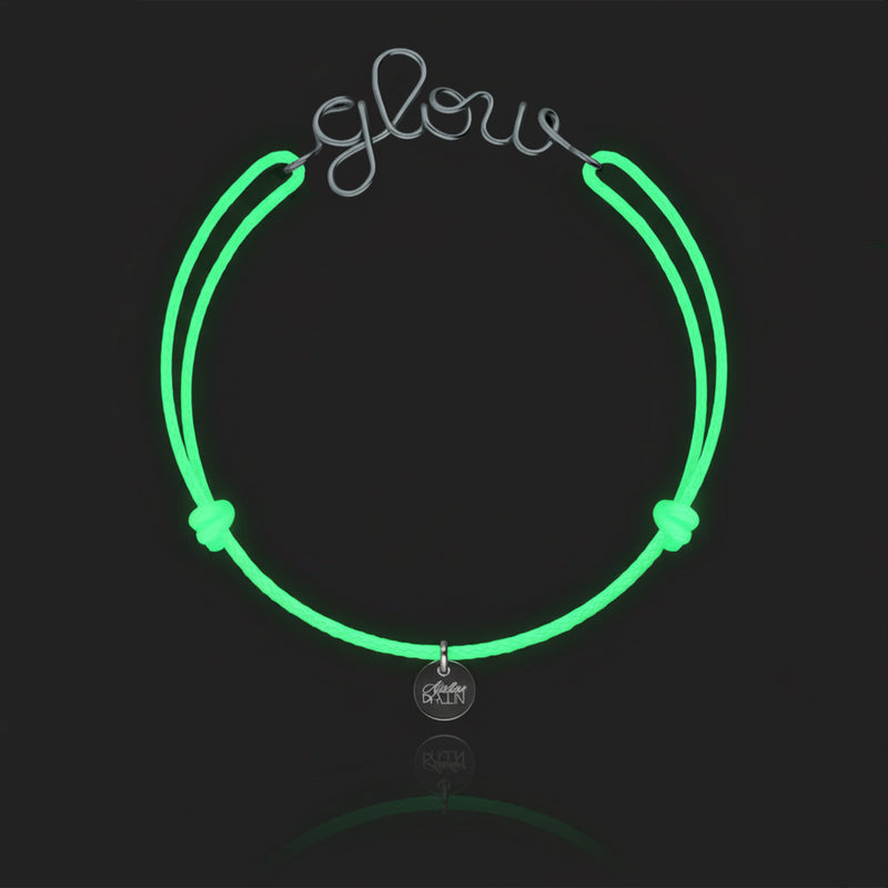 Bracelet Cordon Phosphorescent Personnalisé porté au poignet — argent sterling 925 livraison soigneuse garantie