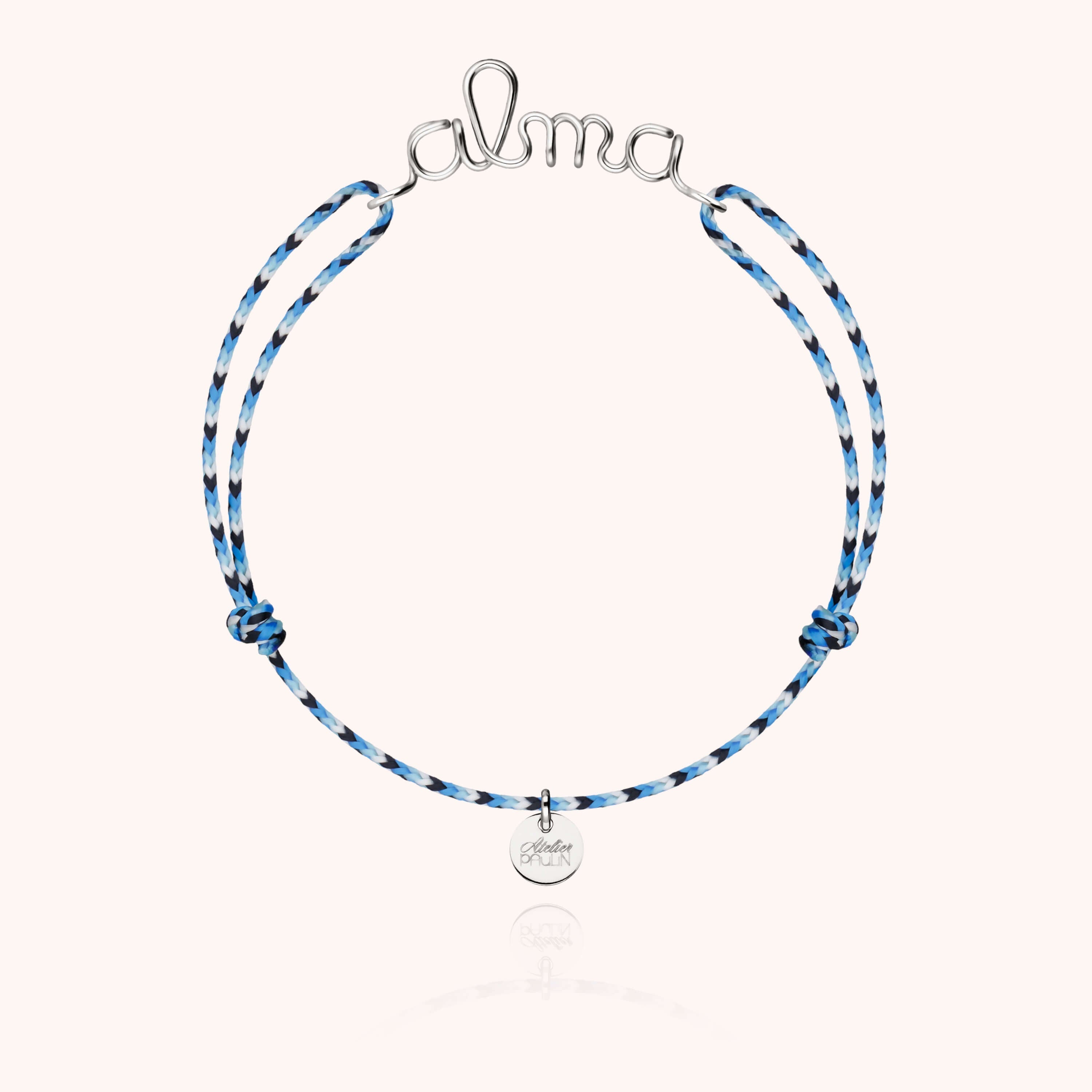 Bracelet Cordon Slim Knot Personnalisé en argent sterling 925 — bijou artisanal fait main