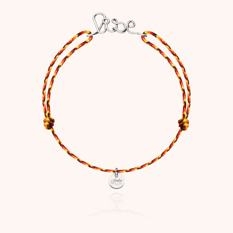 Bracelet Cordon Slim Knot Personnalisé porté au poignet — argent sterling 925 livraison soigneuse garantie