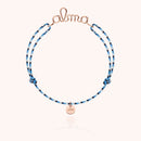 Bracelet Cordon Slim Knot Personnalisé porté au poignet — or rose laminé livraison soigneuse garantie