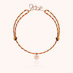 Bracelet Cordon Slim Knot Personnalisé en or rose laminé — façonné à la main à Paris