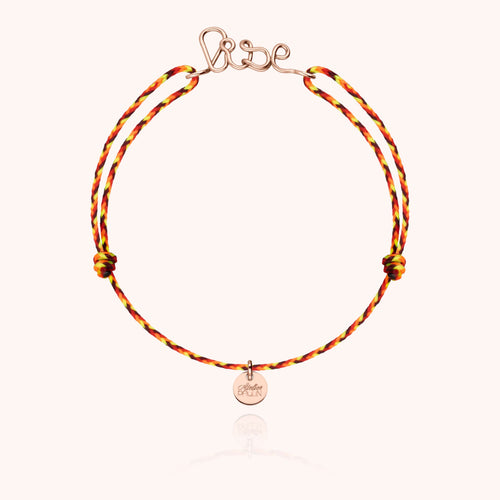 Bracelet Cordon Slim Knot Personnalisé en or rose laminé — façonné à la main à Paris