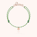 Bracelet Cordon Slim Knot Personnalisé — détail du fil métallique, or rose laminé