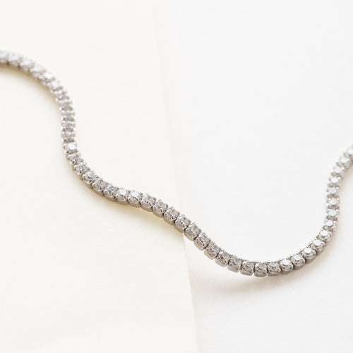 Bracelet Tennis Fin En Argent