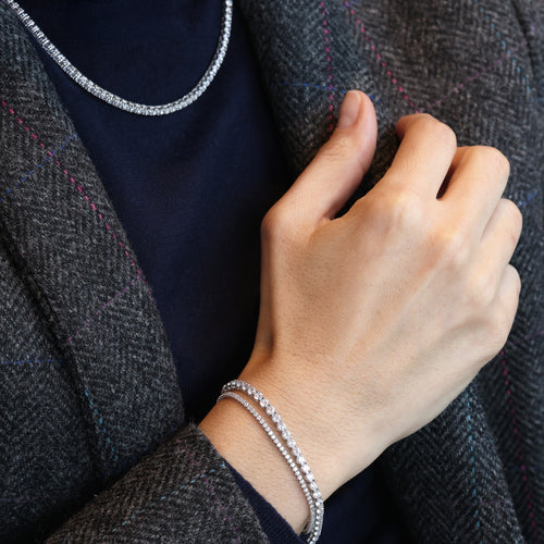 Bracelet Tennis Fin En Argent