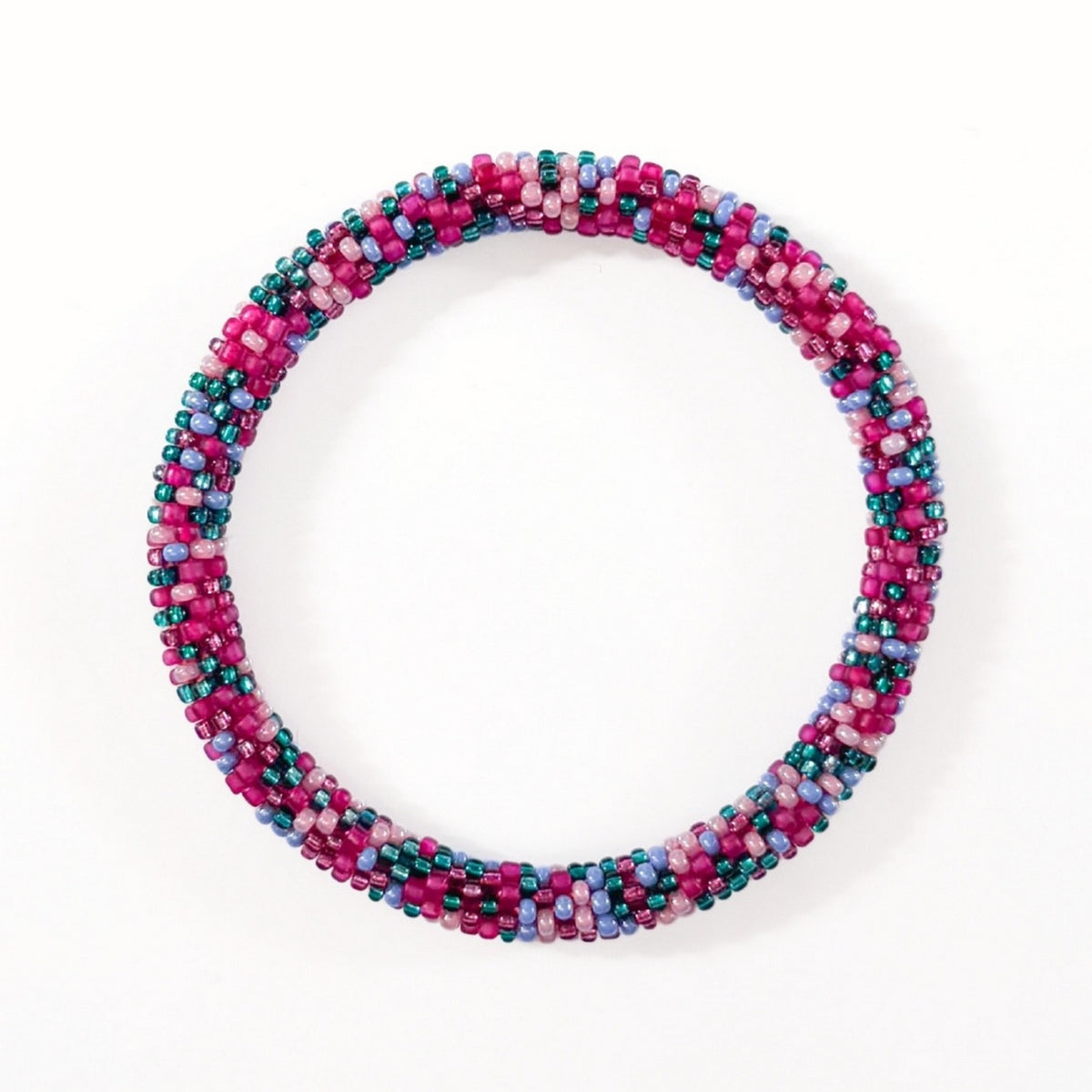 Bracelet Népalais #114 - Rose Et Vert