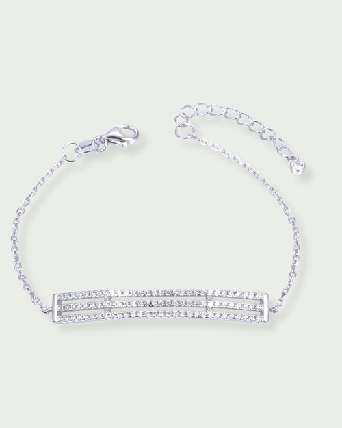 Bracelet Barrette Gourmette - Blanc