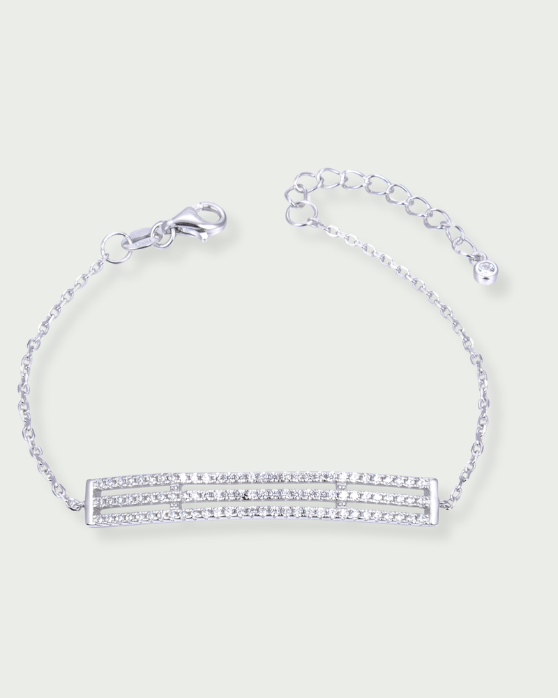 Bracelet Barrette Gourmette - Blanc