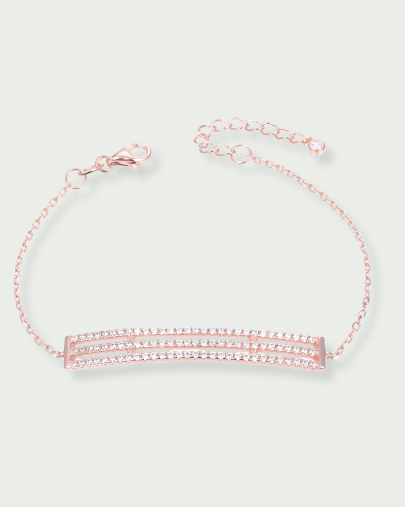 Bracelet Barrette Gourmette - Rose