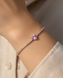 Bracelet Tennis Cœur Rose - Rose