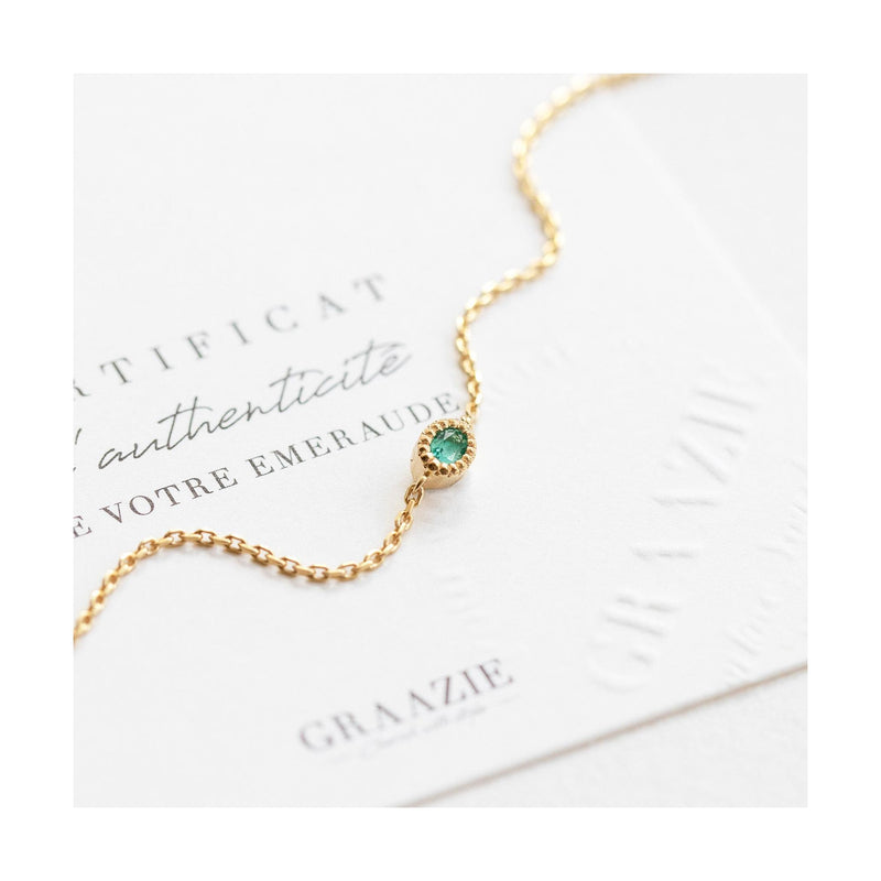 Bracelet Émeraude Véritable Ovale