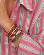 Bracelet Népalais #102 - Rose Et Vert