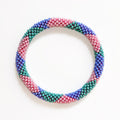 Bracelet Népalais #103 - Vert/Bleu Et Rose
