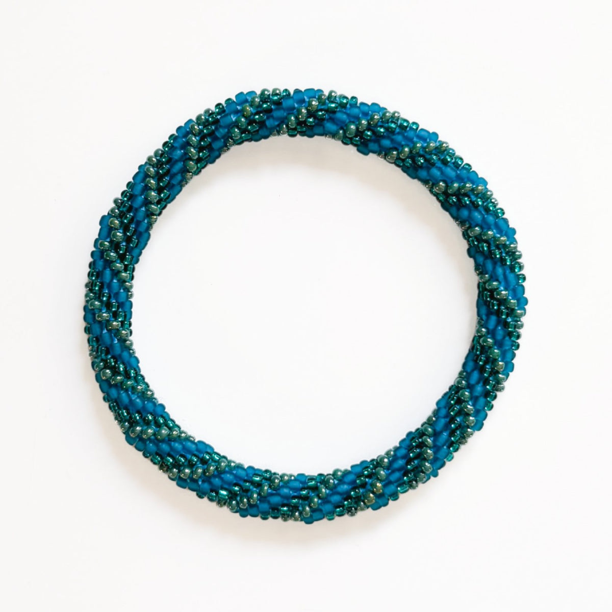 Bracelet Népalais #104 - Vert Et Bleu
