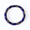 Bracciale nepalese #14 - Blu notte e oro