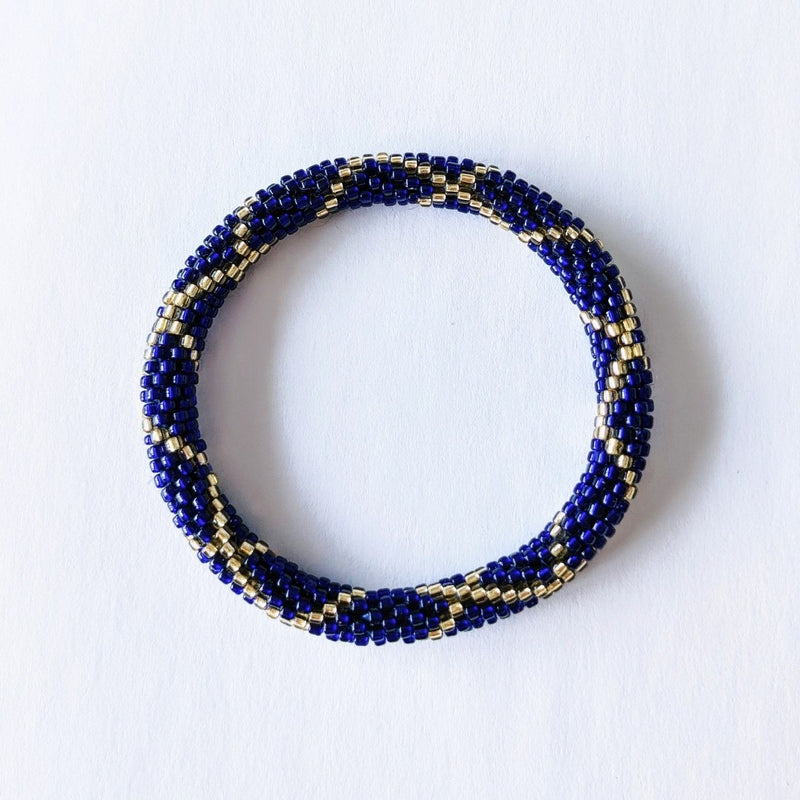 Nepalese Bracelet #14 - Midnight Blue And Gold