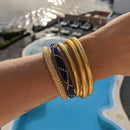 Nepalese Bracelet #14 - Midnight Blue And Gold