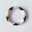 Bracelet Népalais #1 - Blanc, Noir Et Doré