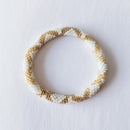 Bracelet Népalais #2 - Blanc Et Doré