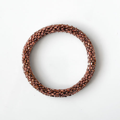 Bracelet Népalais #41 - Marron Glacé