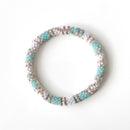 Bracelet Népalais #48 - Vert-Eau Et Champagne