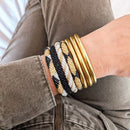 Nepalese Bracelet #4 - White And Gold