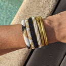 Nepalese Bracelet #4 - White And Gold