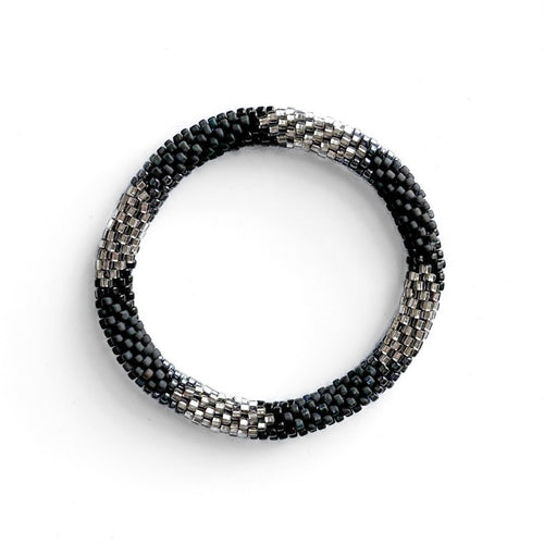 Bracelet Népalais #63 - Noir Et Silver