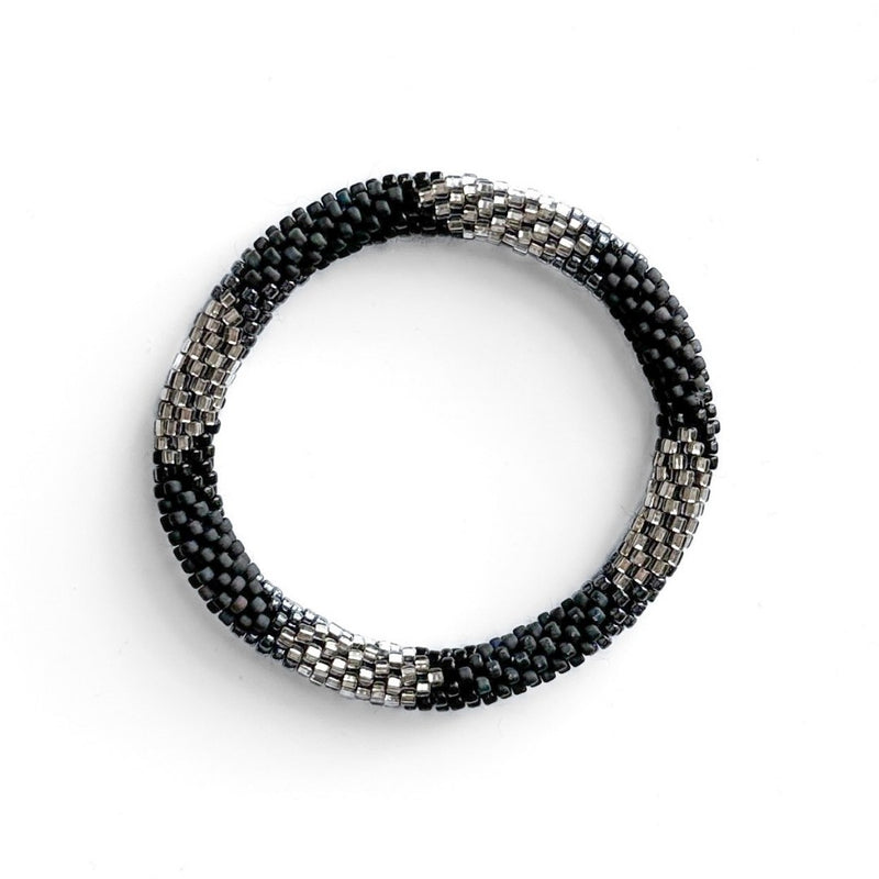 Nepalese Bracelet #63 - Black And Silver